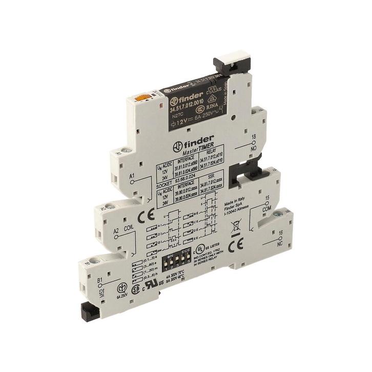 Finder Serie 39 Interface Timer Relais 6A 12V AC DC -, Doe-het-zelf en Verbouw, Elektra en Kabels, Overige typen, Nieuw, Verzenden