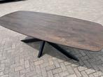 Eettafel eiken Deens ovaal noten / donkerbruin, 100 tot 150 cm, Eikenhout, Vijf personen of meer, Ovaal