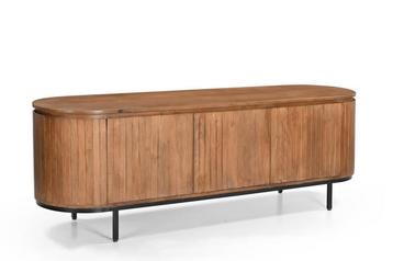 TV Meubel Noor – 170 cm | Mangohout &amp; Zwart Staal beschikbaar voor biedingen