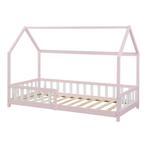 Kinderbed Hesel huisbed met uitvalbeveiliging 90x200 cm roze, Verzenden, Nieuw