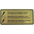 Sticker Dynamo / Regelaar. Porsche 911 / 912 / 914 1965-73, Auto-onderdelen, Verzenden, Nieuw