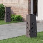 vidaXL Solar LED Pad Licht 2 pcs Zwart Koudgewalst staal, Verzenden, Nieuw, Zonne-energie