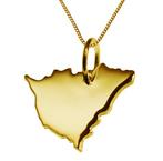 Gouden Landkaart Nicaragua ketting hanger, Verzenden, Nieuw