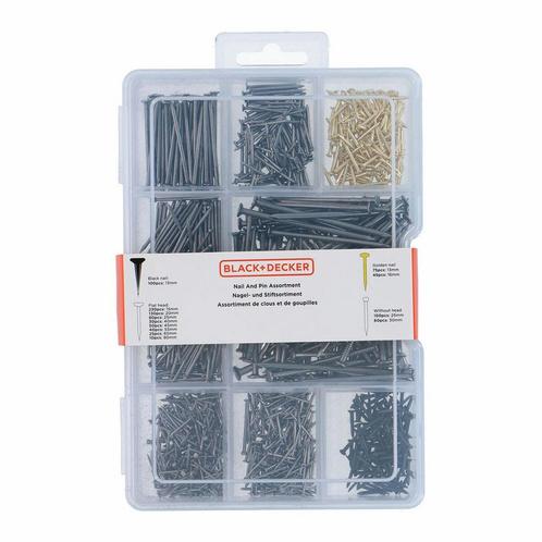 Black and Decker assortiment spijkers (975 stuks), Doe-het-zelf en Verbouw, Gereedschap | Handgereedschap, Nieuw, Ophalen of Verzenden