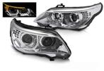 3D LED Angel Eyes koplampen Chrome geschikt voor BMW E60 E61, Auto-onderdelen, Verlichting, Verzenden, Nieuw, Universele onderdelen