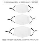 Sublimatie mondkapjes - Set van 50 - Verschillende maten -, Verzenden