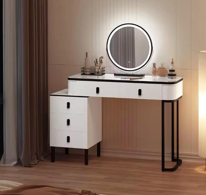 Kaptafel met LED-Spiegel – 5 Lades, Verstelbaar Licht, Huis en Inrichting, Tafels | Kaptafels, Nieuw, Verzenden