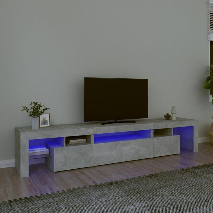vidaXL Tv-meubel met LED-verlichting 215x36,5x40 cm, Huis en Inrichting, Kasten | Televisiemeubels, 25 tot 50 cm, Nieuw, Overige houtsoorten