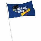 Geslaagd Vlag Congrats 90cm, Verzenden, Nieuw