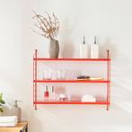 Wandplank Strängnäs verstelbaar 50x60x15 cm rood [en.casa], Verzenden, Nieuw