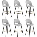 Barkruk Sachel met rugleuning, fluweellook - lichtgrijs / zw, Huis en Inrichting, Barkrukken, Verzenden, Nieuw