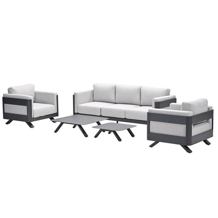 Garden Impressions Medellin loungeset 5-delig – carbon black, Tuin en Terras, Tuinsets en Loungesets, Verzenden