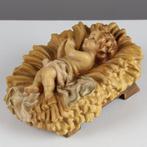 Lepi - Val Gardena - Snijwerk, Jezus in Kribbe - 4 cm - Hout, Antiek en Kunst