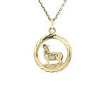 Gouden sterrenbeeld hanger Ram 14 karaat, Verzenden, Zo goed als nieuw, Goud, Goud