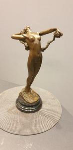 H. Frishmuth - Beeld, Naked girl with grape leaves - 42 cm -