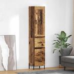vidaXL Highboard met lade Oud Hout 34,5 x 34 x 180 cm, Minder dan 50 cm, Verzenden, Nieuw, Minder dan 100 cm