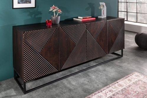 Massief dressoir CREATIVO 177 cm mangohout, gedetailleerd, Huis en Inrichting, Kasten | Dressoirs, Ophalen of Verzenden