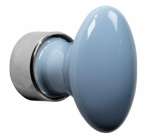 Meubelknop ovaal porselein 33mm glans nikkel/lichtblauw, Doe-het-zelf en Verbouw, Hang- en Sluitwerk, Nieuw, Ophalen of Verzenden