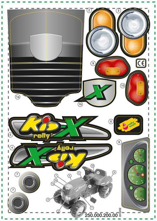 Stickervel RollyKid (Rolly Toys Sticker set, Traptrekkers), Kinderen en Baby's, Speelgoed | Buiten | Voertuigen en Loopfietsen