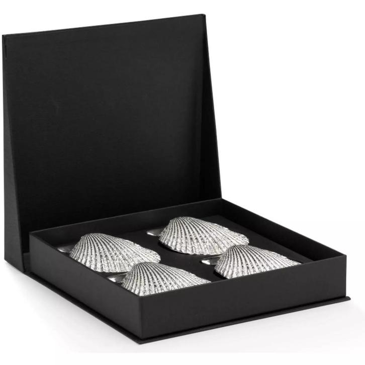 Anovi Luxe Zilvertinnen Amuse Schelpen – Franse Elegantie., Huis en Inrichting, Keuken | Bestek, Bestekset, Nieuw, Zilver, Ophalen of Verzenden