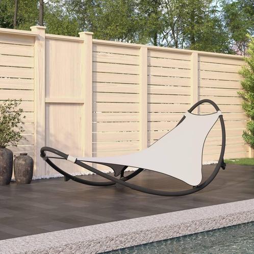 vidaXL Ligbed schommelend met wieltjes staal en textileen, Tuin en Terras, Ligbedden, Nieuw, Verzenden