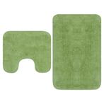 vidaXL Badmattenset stof groen 2-delig, Huis en Inrichting, Badkamer | Badtextiel en Accessoires, Verzenden, Nieuw, Groen