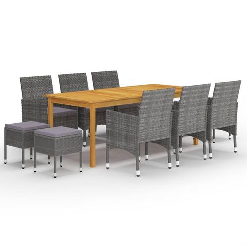 vidaXL 11-delige Tuinset grijs, Tuin en Terras, Tuinsets en Loungesets, Tuinset, Nieuw, Meer dan 8 zitplaatsen, Hardhout, Verzenden