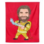 Cartoon Fleecedeken Firefighter -  cm, Huis en Inrichting, Woonaccessoires | Plaids en Woondekens, Verzenden, Nieuw