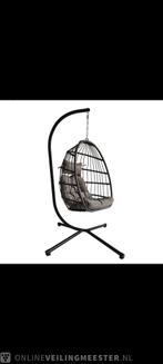 Swing chair hangstoel EI, grey, black pole and stand, bou, Tuin en Terras, Nieuw