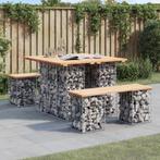 vidaXL Tuintafel schanskorfontwerp 100x102x72 cm massief, Tuin en Terras, Verzenden, Nieuw