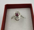 Ring - 14 karaat Witgoud - 0.20ct. tw. Robijn - Diamant, Nieuw