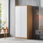 [en.casa] Kledingkast Bastheim 176x80x52 cm eiken en wit, Verzenden, Nieuw
