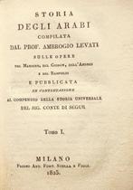 Levati Ambrogio. - Storia degli Arabi. - 1825