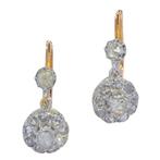 Oorbellen - 18 karaat Roségoud, Zilver - Diamant - Antiek, Nieuw