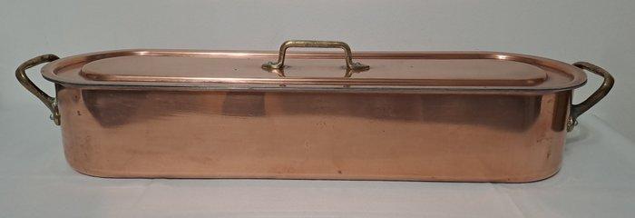 Kookpan - Koper, Aluminium, Brons - Poissonnière van koper, Antiek en Kunst, Antiek | Keukenbenodigdheden