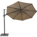 Challenger T2 zweefparasol 350 cm rond taupe met 120KG voet, Tuin en Terras, Parasols, Ophalen of Verzenden, Nieuw