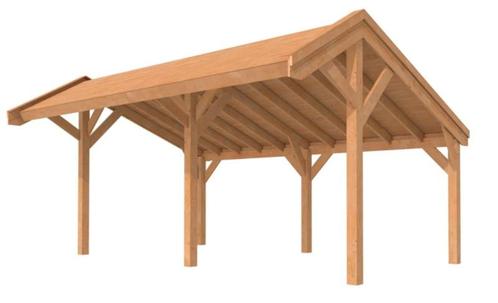 Fijnspar overkapping plat dak premium, 750 x 307 cm, Hill, Tuin en Terras, Overkappingen