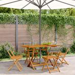 vidaXL Tuinstoelen 4 st inklapbaar poly rattan en massief, Tuin en Terras, Tuinstoelen, Verzenden, Nieuw, Hout