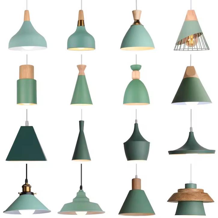 Uitverkoop Groene Scandinavische Eettafellamp / Hanglampen, Huis en Inrichting, Lampen | Plafondlampen, Nieuw, Hout, Verzenden
