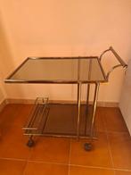 Bijzettafel - metallo cromato - Vintage jaren 70 barwagen