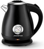 Waterkoker - Retro - met thermometer - 1.7L - 2200W - Zwart, Witgoed en Apparatuur, Waterkokers, Verzenden, Zo goed als nieuw