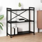vidaXL Boekenkast Zwart eiken 80 x 30 x 83 cm Bewerkt hout, Huis en Inrichting, Kasten | Boekenkasten, Minder dan 50 cm, Verzenden