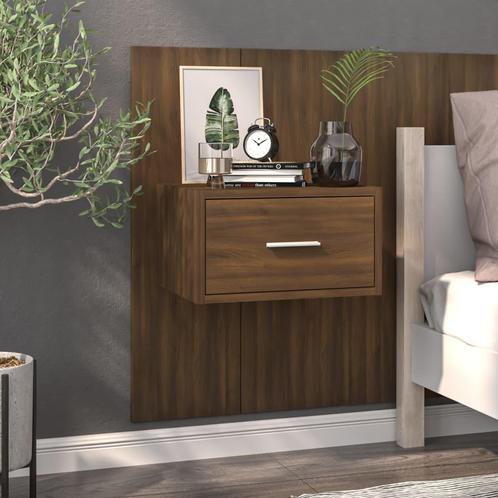 vidaXL Nachtkastje wandgemonteerd bruin eikenkleur, Huis en Inrichting, Slaapkamer | Nachtkastjes, Nieuw, Minder dan 45 cm, Hout