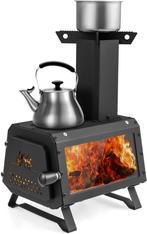 COSTWAY Outdoor Raketoven, 2 kookoppervlakken met kijkvenste, Verzenden, Zo goed als nieuw