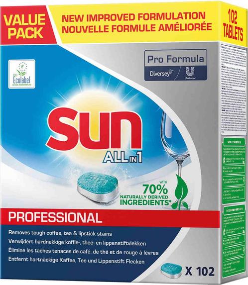 Vaatwastabletten Sun All-in-1 102 stuks, Huis en Inrichting, Schoonmaakartikelen, Verzenden
