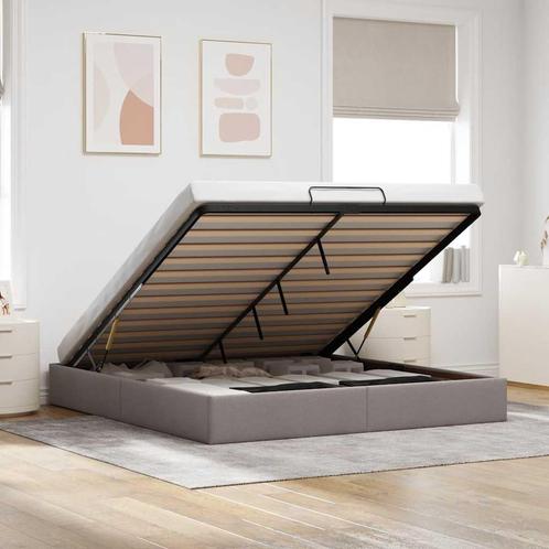 vidaXL Bedframe zonder matras 160x200 cm stof taupe, Huis en Inrichting, Slaapkamer | Bedden, 160 cm, 200 cm, Tweepersoons, Nieuw