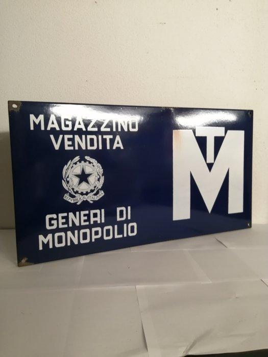 Emaille bord - Generi di Monopolio - Republiek Italië -, Antiek en Kunst, Antiek | Wandborden en Tegels