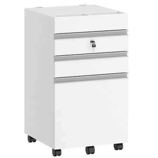 Mobiele Archiefkast 3 Laden Afsluitbaar met Opbergruimte Wit, Huis en Inrichting, Kasten | Roldeurkasten en Archiefkasten, Nieuw
