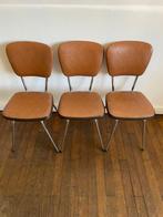 Stoel - Synthetisch leder, Verchroomd - Set van drie vintage, Antiek en Kunst