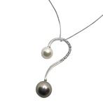 Ketting met hanger - 18 karaat Witgoud - 0.12ct. tw. Diamant